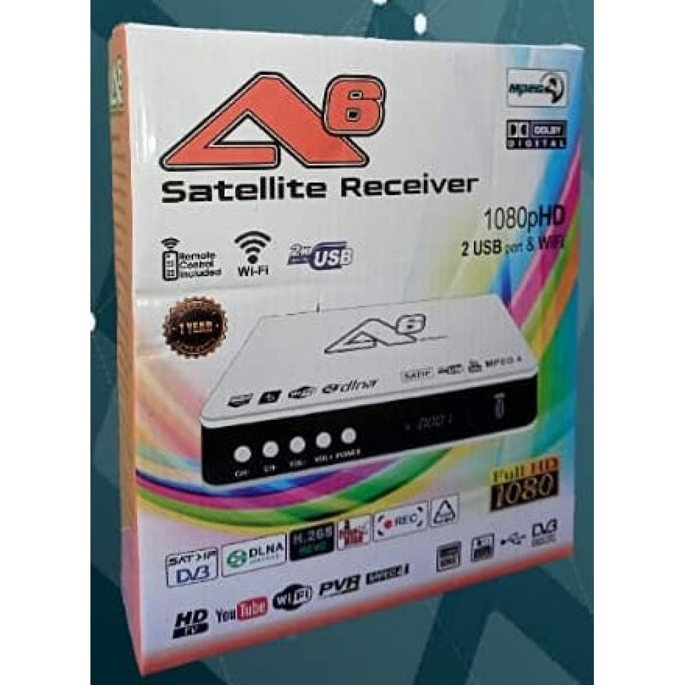 A6 set top box Free to Air MPEG 4 HD Satellite Receiver 