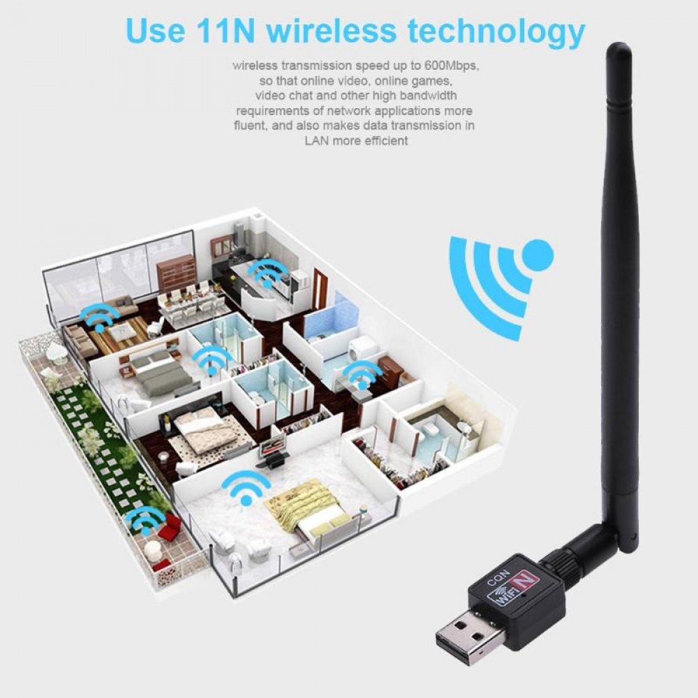 WIFI USB Adapter 600MBPS High gain No drivers 