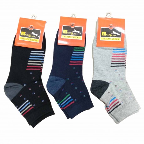 Leo Park Unisex Cotton Socks (Multi-Coloured, Pack of 3 Pairs)