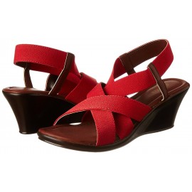 Bata Women's Elastic Wedge Fashion Sandals 