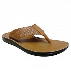 Bata Macho Tan Leather Slipper For Men 