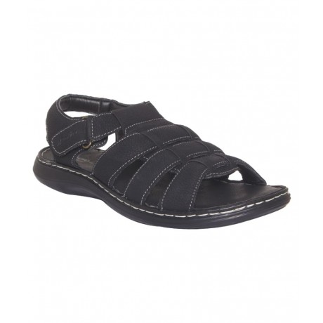 Bata Black leather Sandal for Men