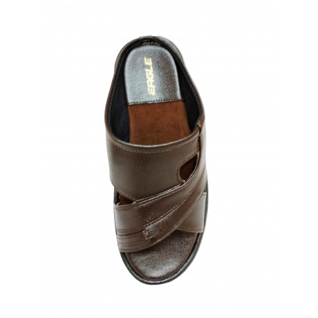 Eagle Brown Leather Chappals for Men