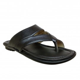 Eagle Black Leather Office Chappals