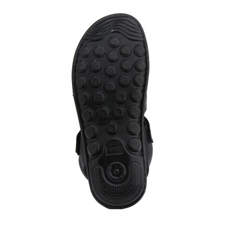 VKC Men's Black Synthetic Leather Sandals