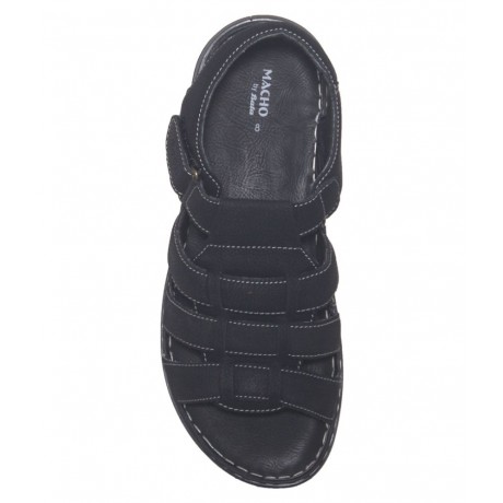 Bata Black leather Sandal for Men
