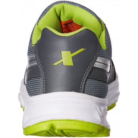 Sparx Men's Dark Grey and Fluorescent Green Running Shoes